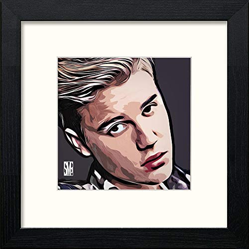 Justin Bieber in Black Wood frame, premium wall art print