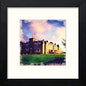 Golf Gleneagles Hotel in Black Wood frame, premium wall art print