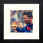 Lionel Messi in Black Wood frame, premium wall art print