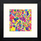 Birmingham Uk Map in Black Wood frame, premium wall art print