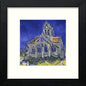 Vintage Van Gogh The Church In Auvers in Black Wood frame, premium wall art print