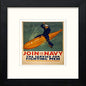 Vintage Poster Join The Navy in Black Wood frame, premium wall art print