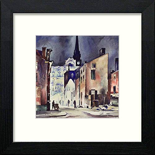 Vintage The Town in Black Wood frame, premium wall art print