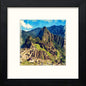 Machu Picchu in Black Wood frame, premium wall art print