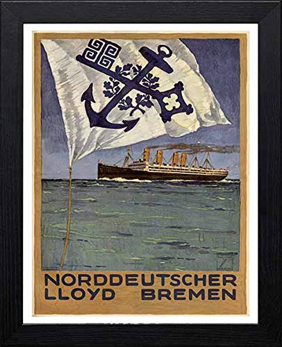 L Lumartos Vintage Poster Calendar Page For Norddeutscher Lloyd Bremena