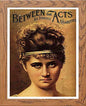 Vintage Poster Between The Acts All Tobacco Cigarettes in Wood frame, premium wall art print