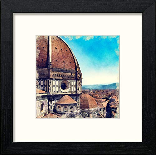 Duomo Florence in Black Wood frame, premium wall art print