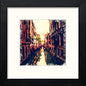 Italy Venice Canal Dark , Pine Frame, 10 X 10 Inches in Black Wood frame, premium wall art print