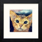 Oriental Cat in Black Wood frame, premium wall art print