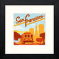 Vintage San Fransico Poster in Black Wood frame, premium wall art print