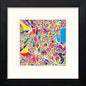 Madrid Map in Black Wood frame, premium wall art print