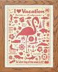 Vintage Flamingo Vacation Beach Seaside Poster Travel Poster (44) in Wood frame, premium wall art print
