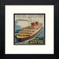 Vintage Cunard White Star Poster in Black Wood frame, premium wall art print