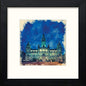 Glasgow City Chambers At Night in Black Wood frame, premium wall art print