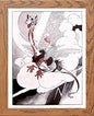 Vintage Poster The Story Of Weathercock in Wood frame, premium wall art print
