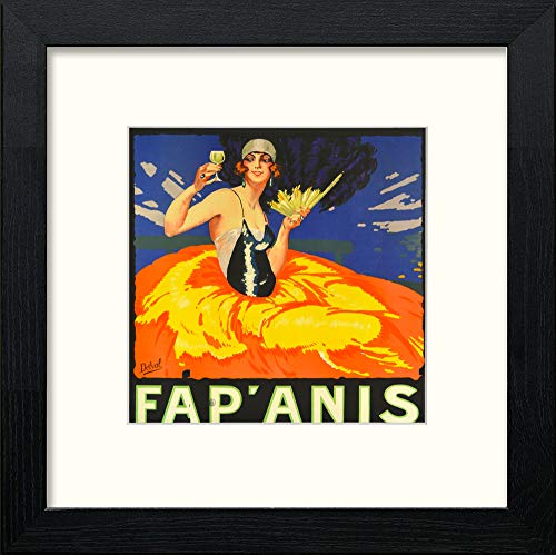 Vintage Art Deco in Black Wood frame, premium wall art print
