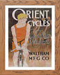 Vintage Poster Orient Cycles in Wood frame, premium wall art print