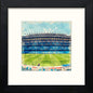 Bernabeu Real Madrid Stadium in Black Wood frame, premium wall art print