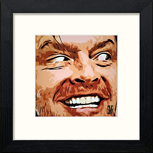 Jack Nicholson in Black Wood frame, premium wall art print