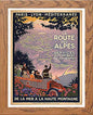 Vintage Poster Alps Vintage Travel Posters in Wood frame, premium wall art print