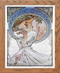 Vintage Poster Alphonse Mucha La Poesiepoetry 1898 in Wood frame, premium wall art print