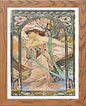 Vintage Poster Alphonse Mucha Reverie Du Soirevening Reverie 1899 in Wood frame, premium wall art print