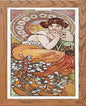 Vintage Poster Alphonse Mucha La Topazetopaz 1900 in Wood frame, premium wall art print