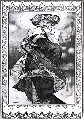 L Lumartos Vintage Poster Alphonse Mucha La Lunemoon Panneau Dcoratif 1902