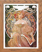Vintage Poster Alphonse Mucha Reveriedaydream 1896 in Wood frame, premium wall art print