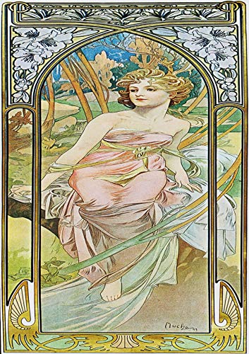 L Lumartos Vintage Poster Alphonse Mucha Eveil Du Matinmorning Awakening 1899