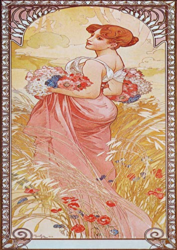 L Lumartos Vintage Poster Alphonse Mucha Etesummer 1903 Floral Garden