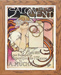 Vintage Poster Alphonse Mucha in Wood frame, premium wall art print