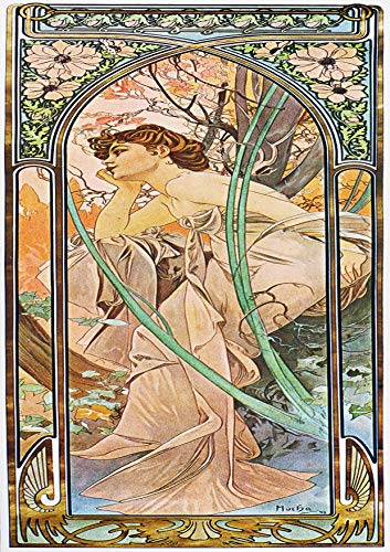 L Lumartos Vintage Poster Alphonse Mucha Reverie Du Soirevening Reverie 1899