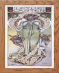 Vintage Poster Alphonse Mucha Leslie Carter 1908 in Wood frame, premium wall art print