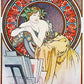 L Lumartos Vintage Poster Alphonse Mucha Femme Au Carton A Dessinsgirl With Easel 1898