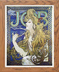 Vintage Poster Alphonse Mucha Job 1896 in Wood frame, premium wall art print