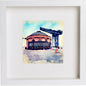 Rotunda And Finnieston Crane Glasgow, Scotland 181 in White frame, premium wall art print