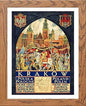 Vintage Poster Krakow Polska Poland in Wood frame, premium wall art print