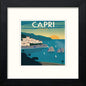 Vintage Capri Poster in Black Wood frame, premium wall art print