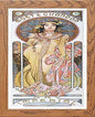 Vintage Poster Alphonse Mucha Moet Chandon Dry Imperial 1899 in Wood frame, premium wall art print