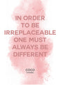 Coco In Order To Be Irreplaceable Quote Print in A4 frame, premium wall art print