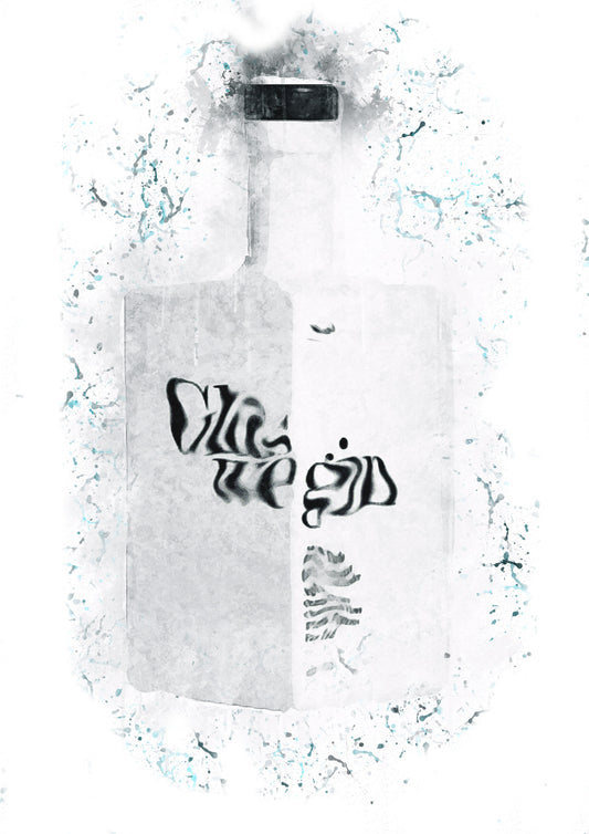 Glasgae Gin Splash Print in A4 frame, premium wall art print