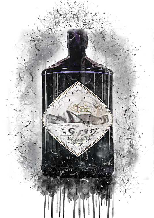 Hendy Gin Splash Print in A4 frame, premium wall art print