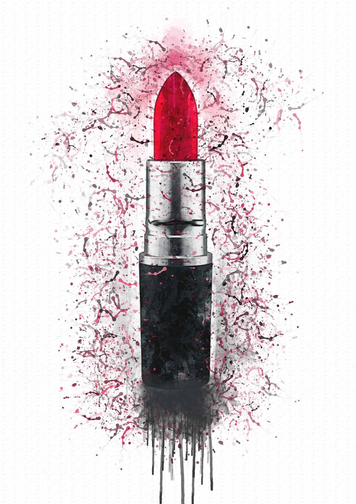 Lumartos Red Black Lipstick Splash Beauty Print