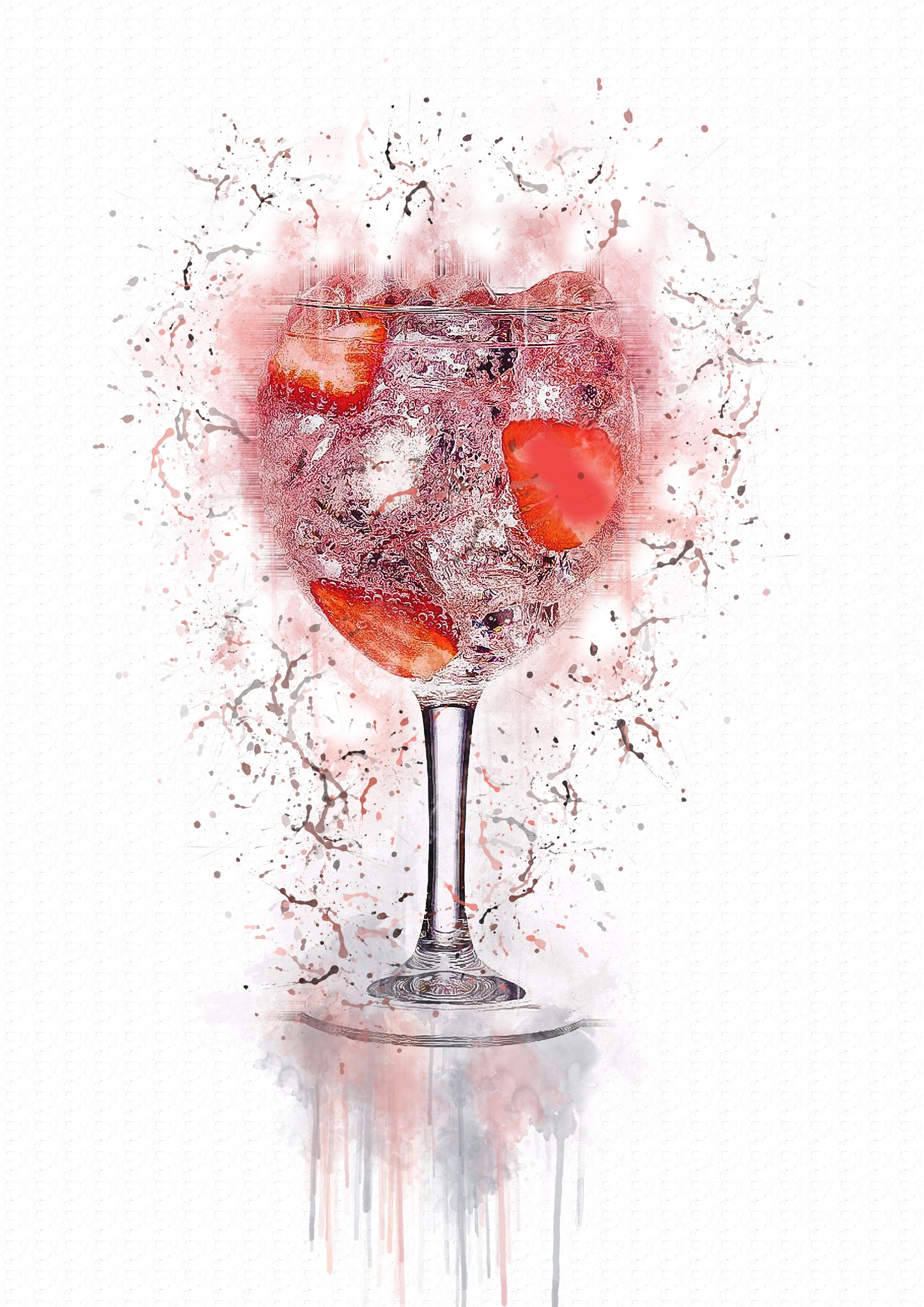 Lumartos Pink Gin Glass Goblet Splash Print